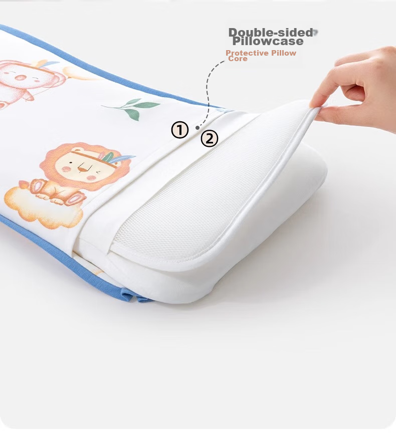 Beitaisi Cloud Pillow, Baby Pillow for 0-1 Year Olds, Sweat-Absorbing Breathable Gauze, Ten-Layer Pleated Fabric, Anti-Colic Pillowcase, Dreamy Floral Patter 16