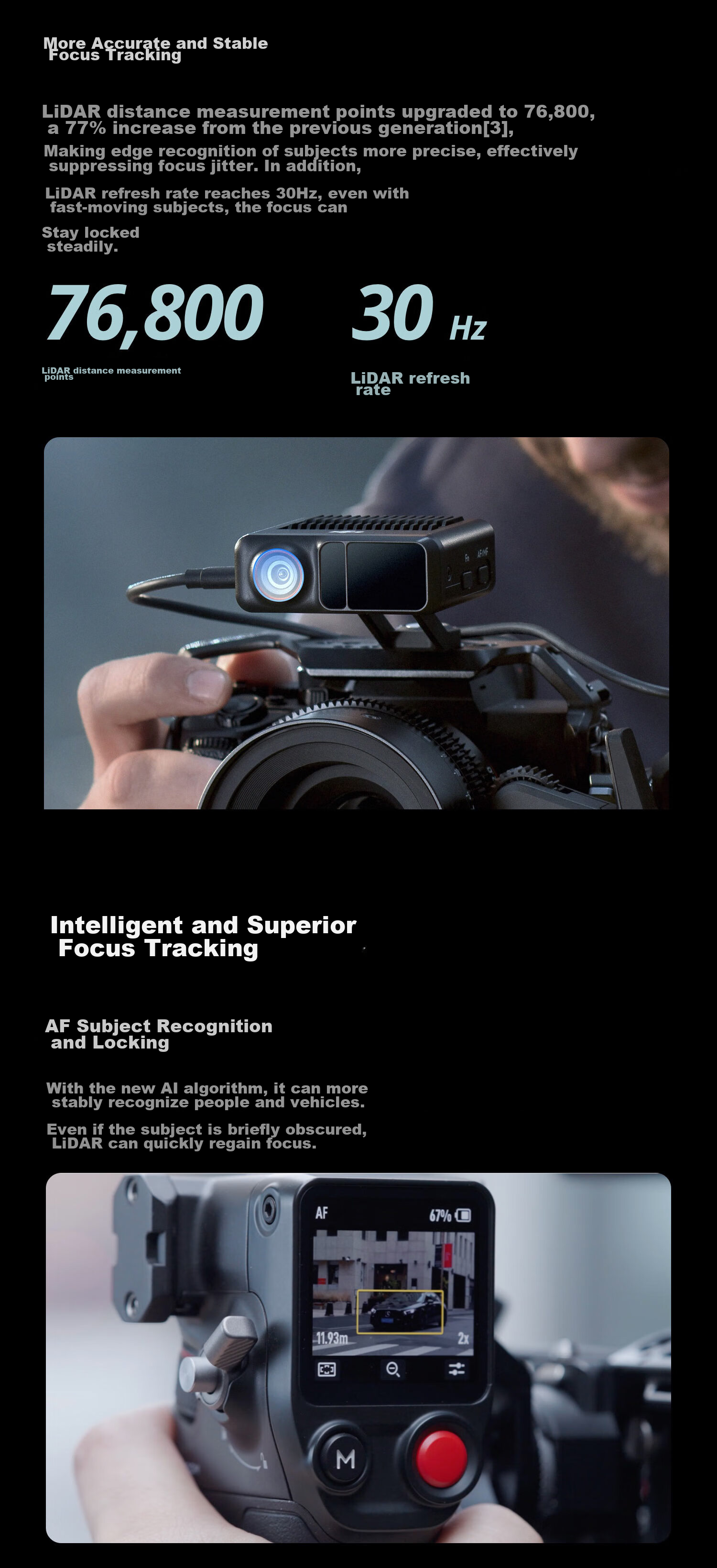 DJI Focus Pro Creative Edition, Handheld Integrated Lens Control System with AI Automatic Focus Tracking, 20-Meter Wireless Follow-Focus, LiDAR Oscilloscope 6