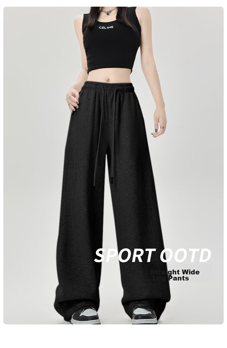 MiiOW Wide-Leg Pants for Women, Autumn 2025 New Style, Petite Draping Casual Straight-Leg Trousers for Fall 15