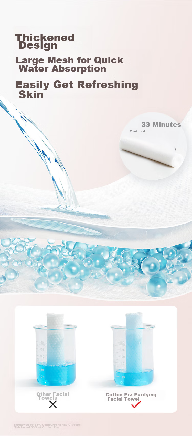 PurCotton Facial Cleansing Wipes, 80 Sheets * 3 Packs, Thickened Mesh, 100% Pure Cotton Soft Towels, Disposable Face Wipes And Towels, 20*20CM 9