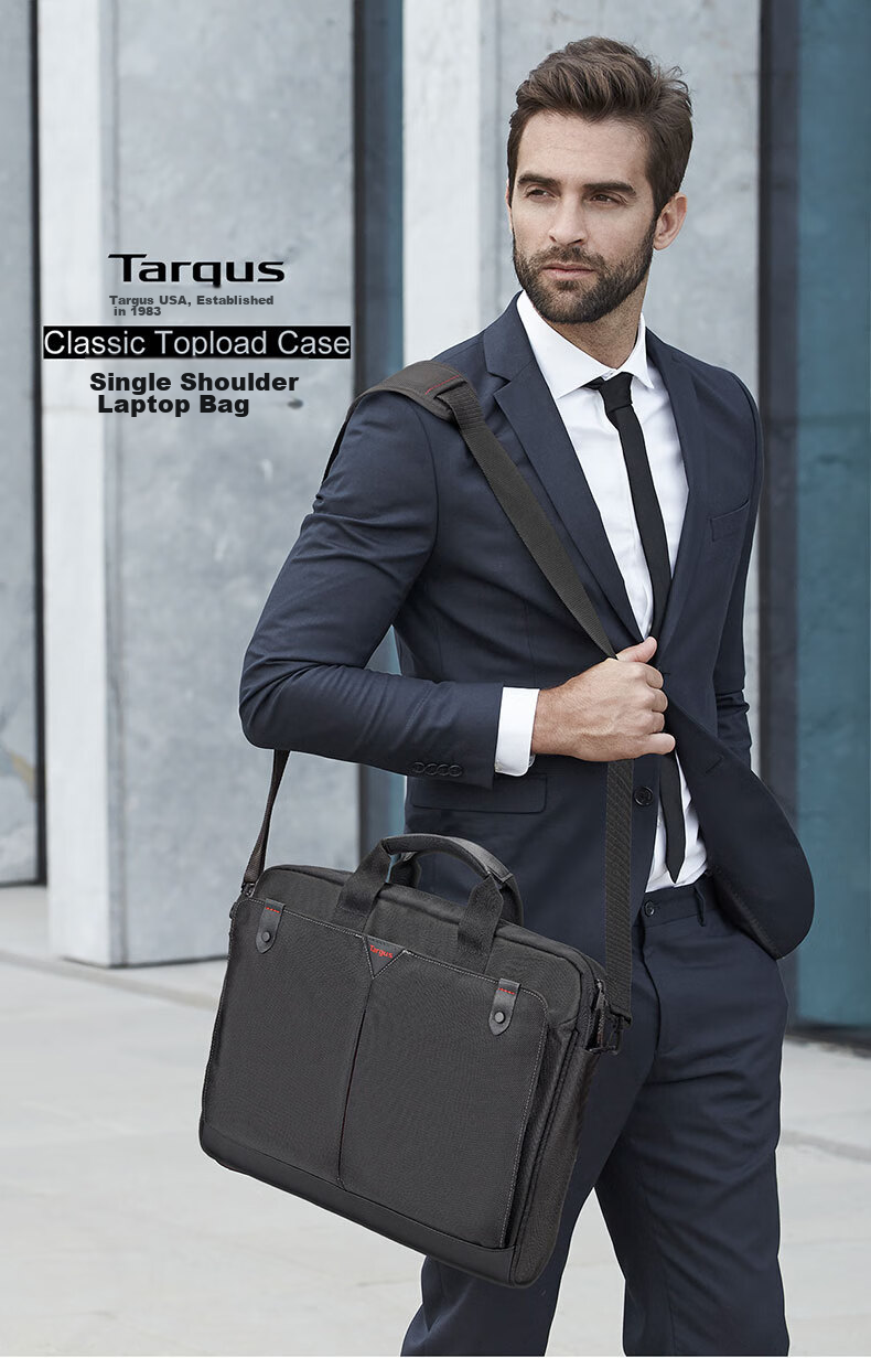TARGUS Commuter Shoulder Laptop Bag, 15.6-Inch Business Lightweight Briefcase, Handbag, Single Crossbody Bag, Black, 515 2
