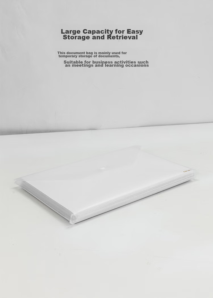 Deli 10 A4 Thick Transparent File Folders, Button Closure Document Sleeves, Waterproof Archive Bags for Contracts And Papers, Financial Receipt Storage, Study Supplies, P05501A 7