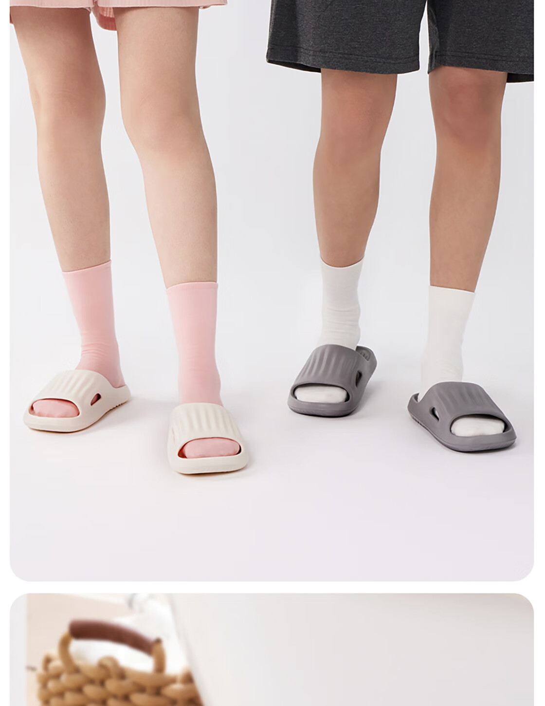 MINISO Soft Cloud Series Bathroom Slippers, Gray, Size 43-44 23