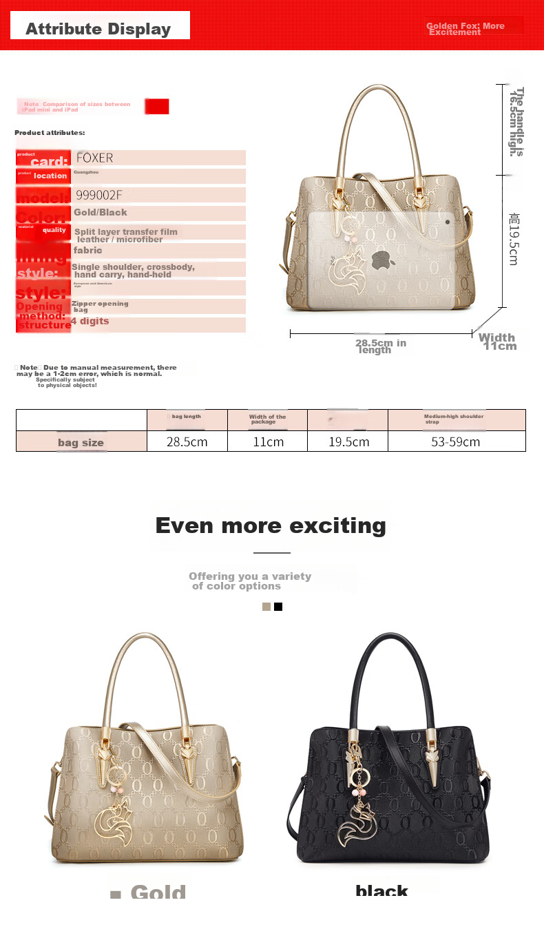 FOXER Leather Women's Handbag Large Capacity Shoulder Crossbody Tote Bag with Handle, Mother's Day Gift 11