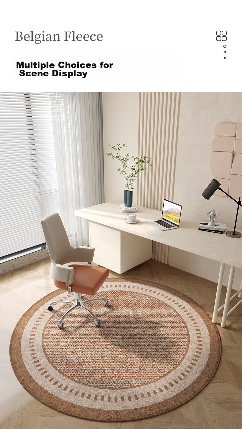 Ruien Swivel Chair Floor Mat, Round Carpet, Computer Gaming Chair, Office Desk And Chair Foot Pad, Study Room Wooden Floor Protection Mat 7