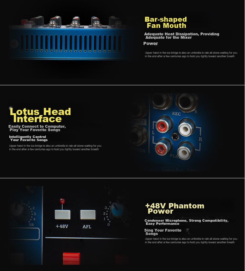 SAST K88 Professional 8-Channel Mixer for Stage Performances And Conference Rooms with Bluetooth, Reverb Effects, MP3 Multi-Functional Audio Control Console 11