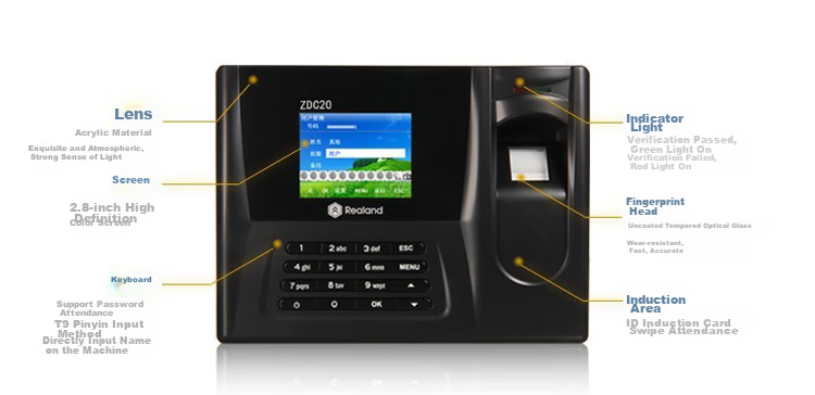 Realand Attendance Machine, Fingerprint Clock-In Device, ID Card Attendance System, No Network Required, Easy Operation without Software, Automatic Report Generation ZD-E210 2