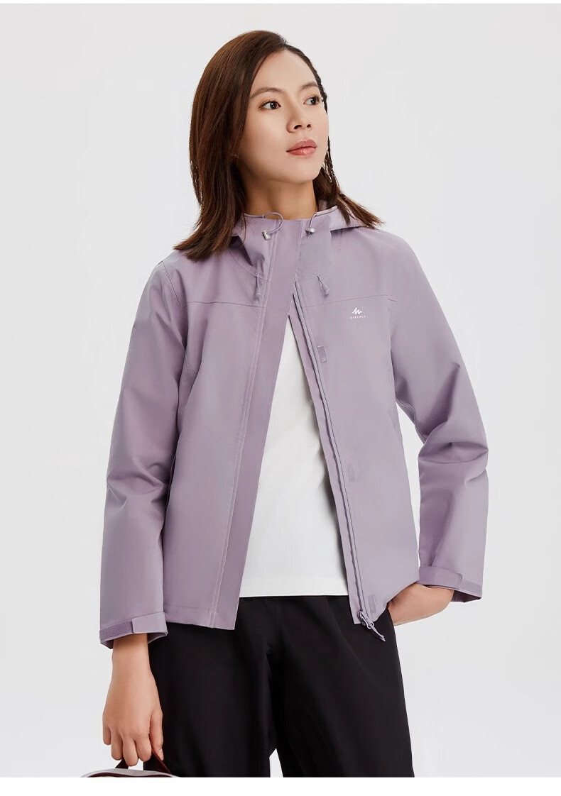 DECATHLON Women's Outdoor Jacket, Windproof And Waterproof, Lightweight for Spring And Summer, MH150 White-5114381 19
