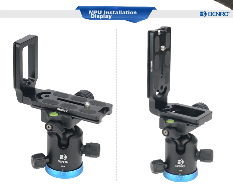 Benro MPU100 Universal Quick-Release Plate, DSLR Camera L-Shaped Vertical Shooting Bracket, Tripod Head Plate, Right-Angle Plate, Accessory Plate, Camera Quick-Release Plate 8