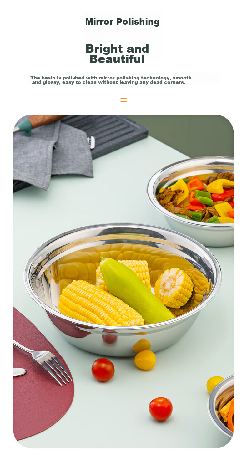 CHAHUA Premium Stainless Steel Thickened Round Plate Household Vegetable Plate Dining Plate Barbecue Plate 20cm 2-Pack 5
