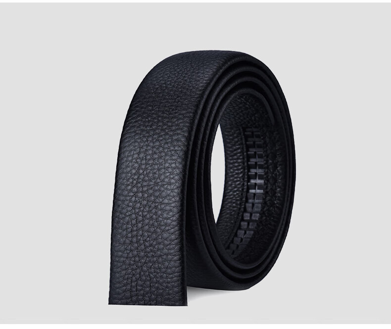 Pierre Cardin [Top-Grain Leather] Men's Belt, Automatic Buckle, No Buckle Head, Black (Width 3.5cm, Length 115cm) 10