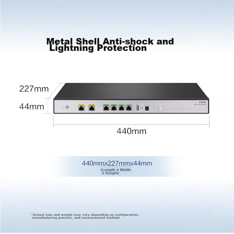 H3C ER3260G3 Dual-WAN + 4LAN Gigabit Enterprise-Grade Wired Router, 200-300 Units Per Machine, Internet Behavior Management, Fanless Cooling, AP Manager
