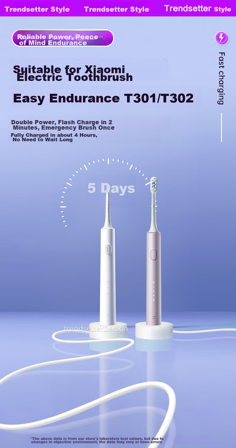 Chaofan Suitable for Xiaomi Electric Toothbrush Charging Base, Charger Cable, T301/T302 Magnetic And Inductive Standing Charging Stand 2