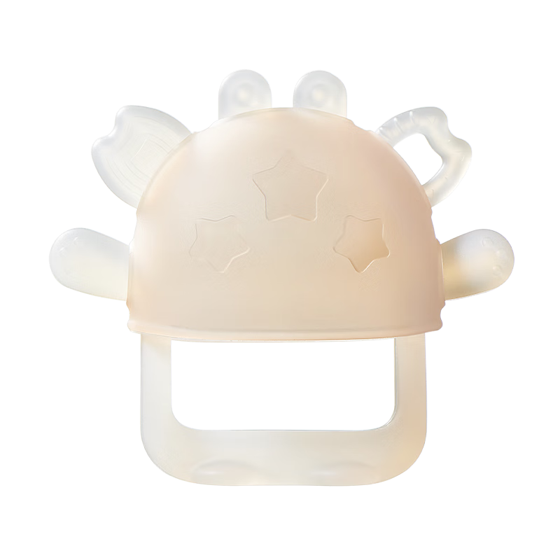 Babycare Baby Teether Gloves-Style, Chew Toy Finger Soothing Teether, Infant Silicone Toy to Prevent Thumb Sucking, Champagne Pink