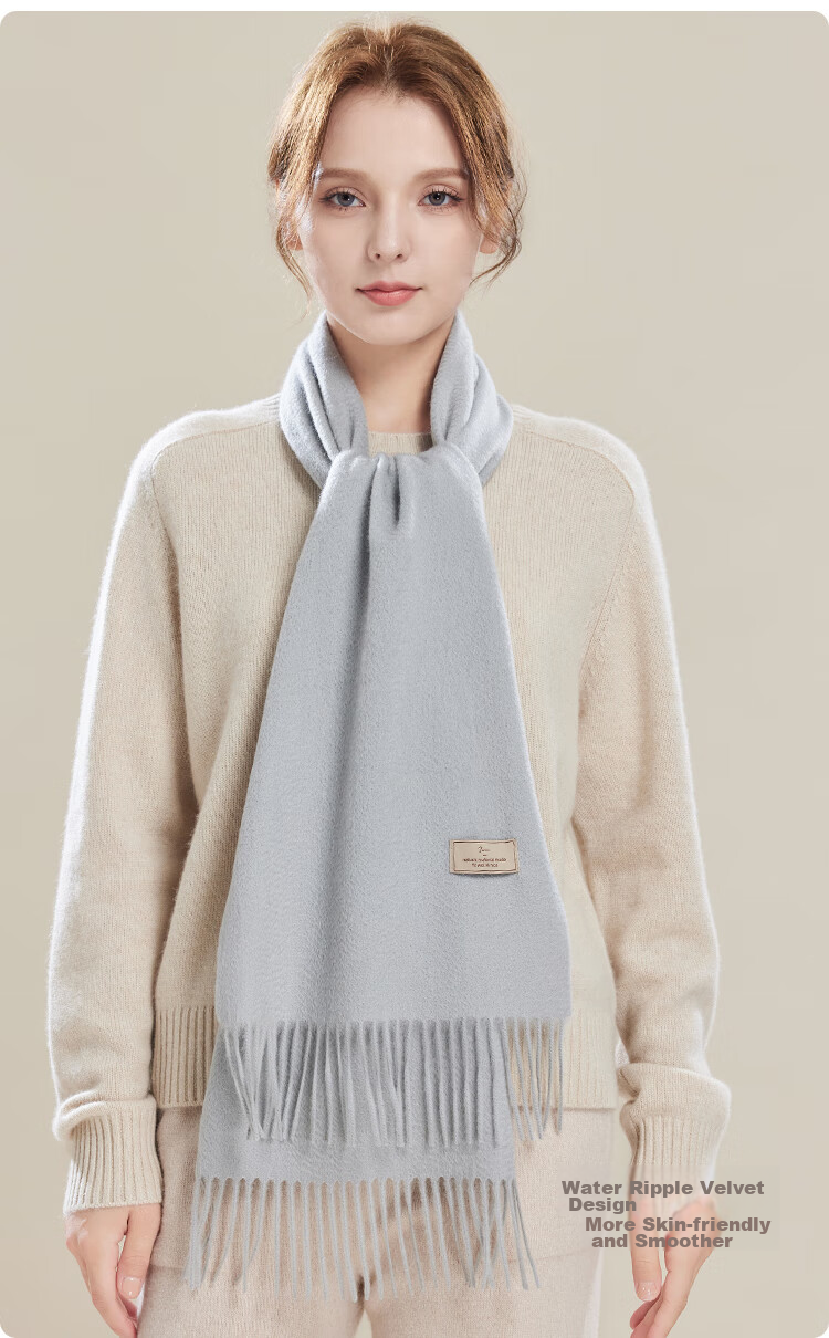 JIUMU 100% Cashmere Scarf for Women, Autumn And Winter Shawl, Warm Neck Wrap, Gift for Girls, Mid-Autumn Festival Birthday Present, Gift Box Set 7