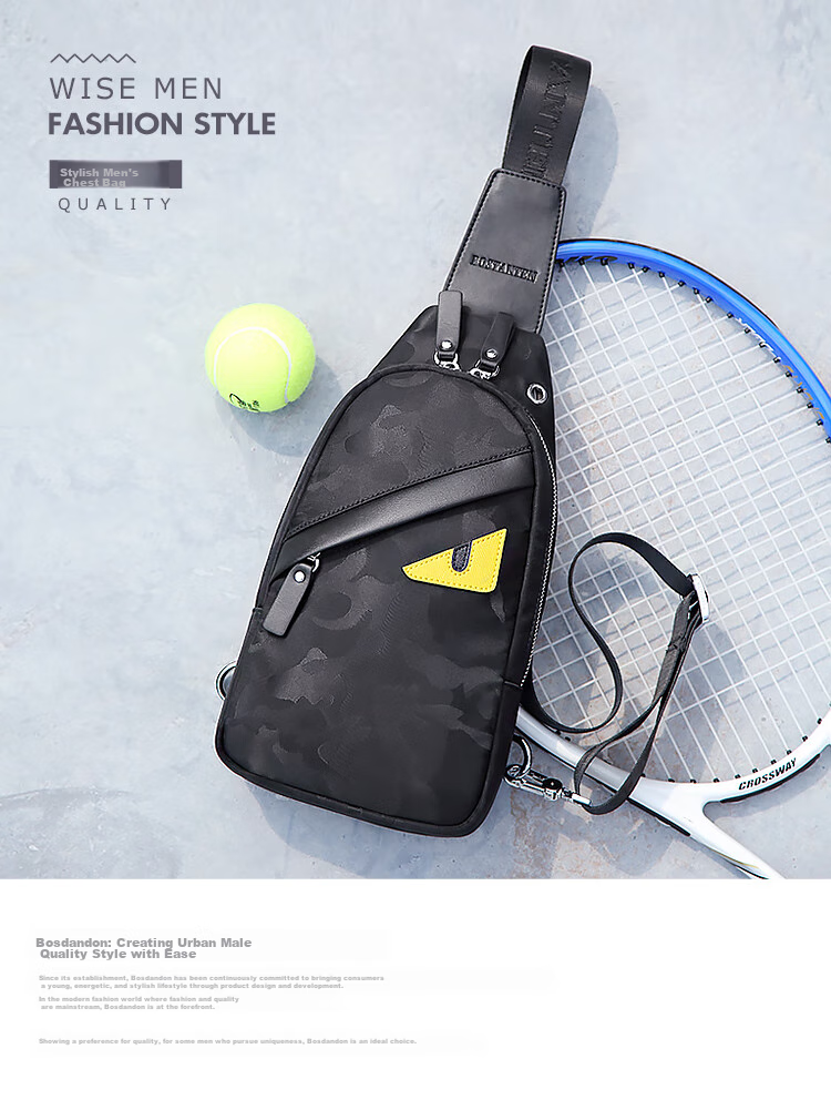 BOSTANTEN Men's Chest Bag And Waist Pack, Mini Shoulder Crossbody Bag for Young Men, Monster-Themed Trendy Backpack for College Students, Phone Bag And Sports Bag 2
