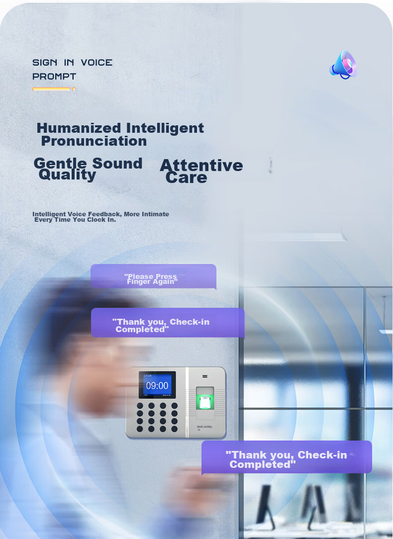 Deli Attendance Machine Facial Recognition Clock-In Device, Visible Light Dynamic Face Recognition Attendance, Liveness Detection, Bluetooth Connects to Phone WeChat Mini Program Management D50W 14