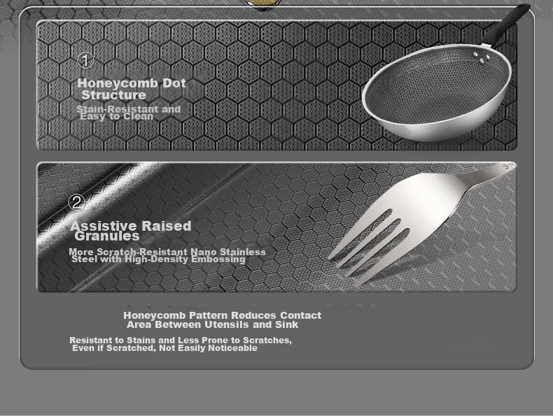 VATTI [Renovation Subsidy] Kitchen Sink, Large Single Bowl, Vegetable Washing Basin, Integrated Basin, 304 Stainless Steel Honeycomb Nano S5 9