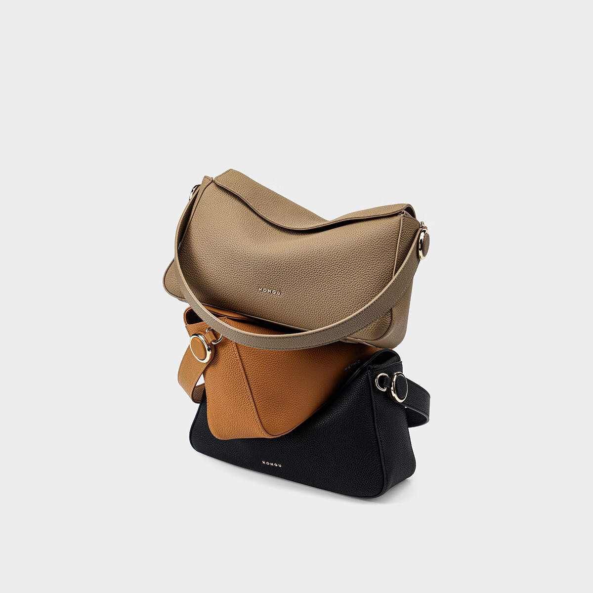 HONGU Leather Handbag, Women's Shoulder Bag, Commuter Crossbody Bag, Casual Ladies' Purse, Birthday Gift for Wome