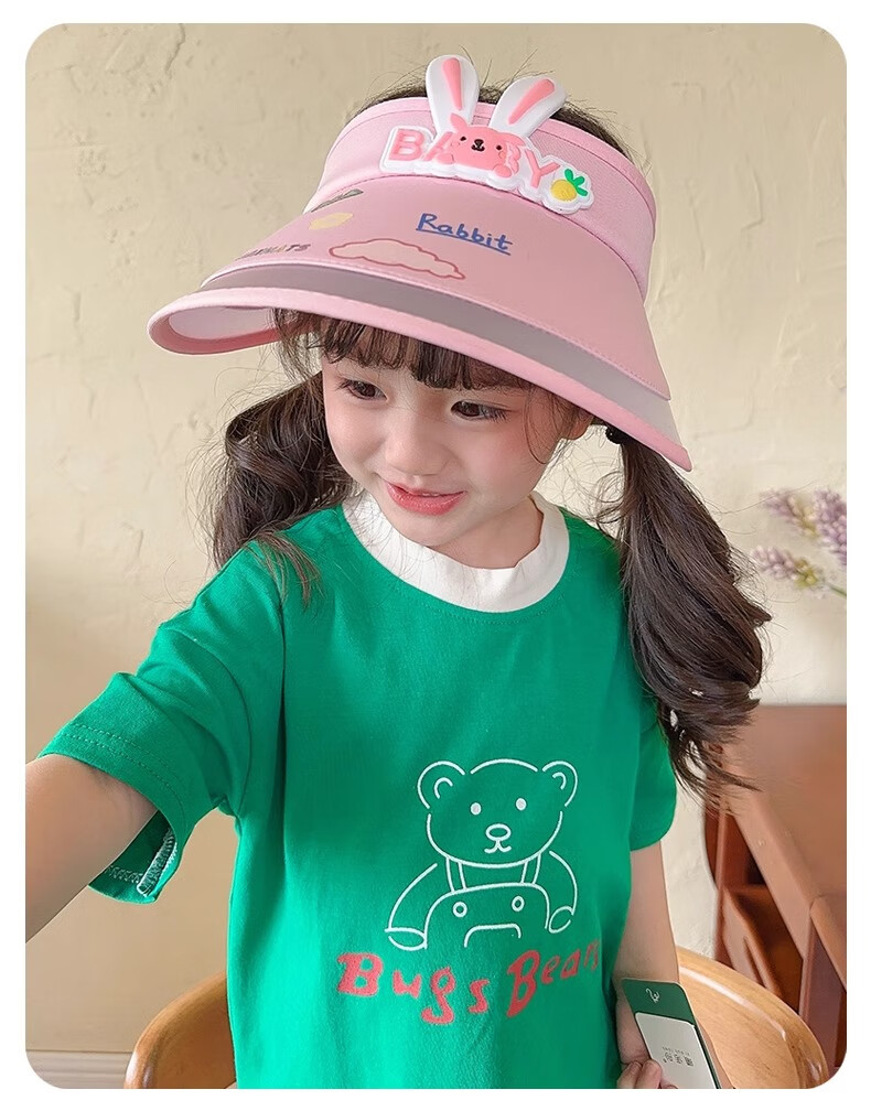 Ousen Children's Sun Protection Hat, New Summer Style Baby Sun Visor Cap, Little Girl UV Protection Wide Brim Hat, Girls' Visor Cap 3
