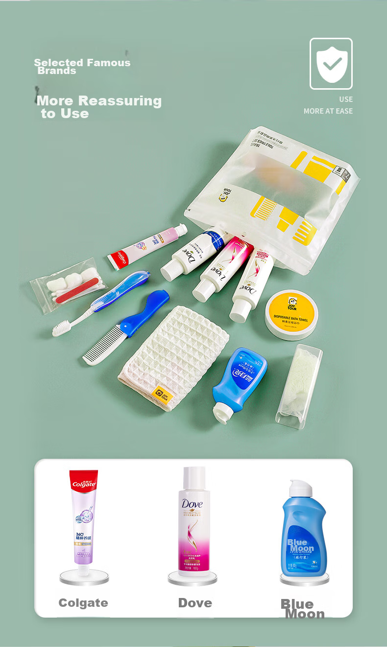 JOYTOUR Travel Toiletry Set, Portable Toiletries Including Shampoo And Shower Gel, Travel Portable Kit, Shulei Six-Piece Set 6