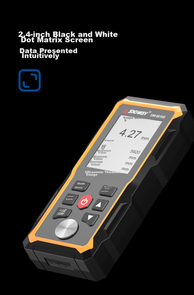 SNDWAY High-Precision Ultrasonic Thickness Gauge for Iron, Aluminum, Copper, Glass, Plastic, Ceramic, Metal And Steel Plate SW-JG6510 15