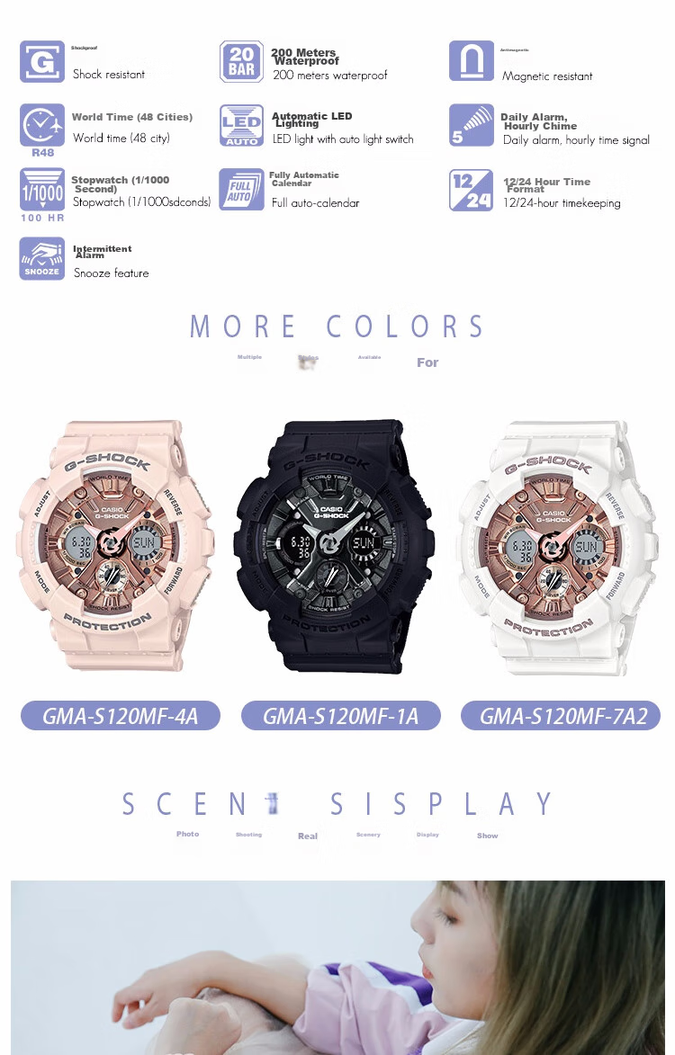 Casio Women's G-SHOCK Sports Digital Watch, Smart Japanese/Korean Watch for Students, Gift for Girlfriend, GMA-S120MF 5