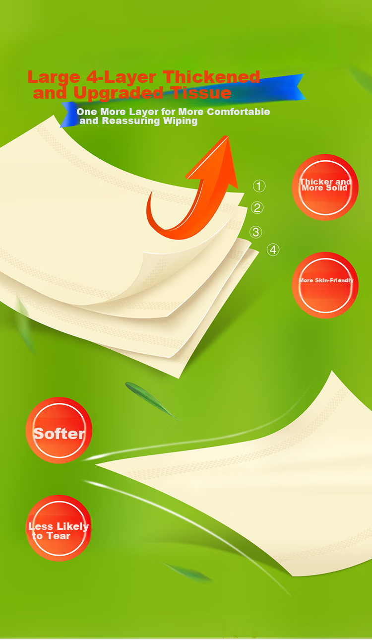 Zofee Bamboo Pulp Natural Color Facial Tissues, 4-Ply, 120 Sheets*20 Packs, Large Size Toilet Paper, Tissue Paper, Whole Box of Facial Tissues for Home Use 1