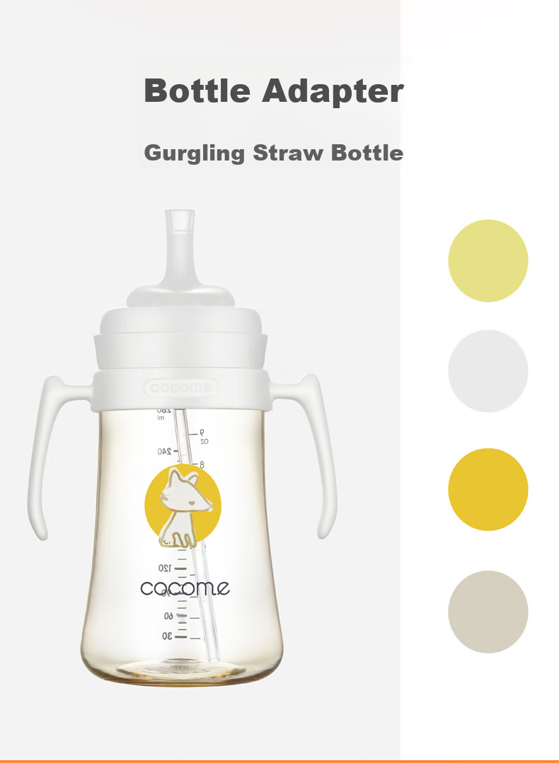 COCOME Gulu Baby Bottle, 9 Months+, Straw Gravity Ball Kit 8