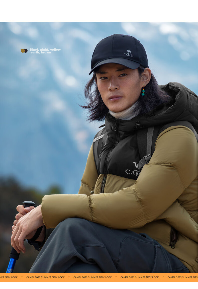 CAMEL Volcano Down Jacket 1.0 Men's Thickened Duck Down Cold-Resistant Puffer Coat Trendy Winter Jacket M13CR07089H 30
