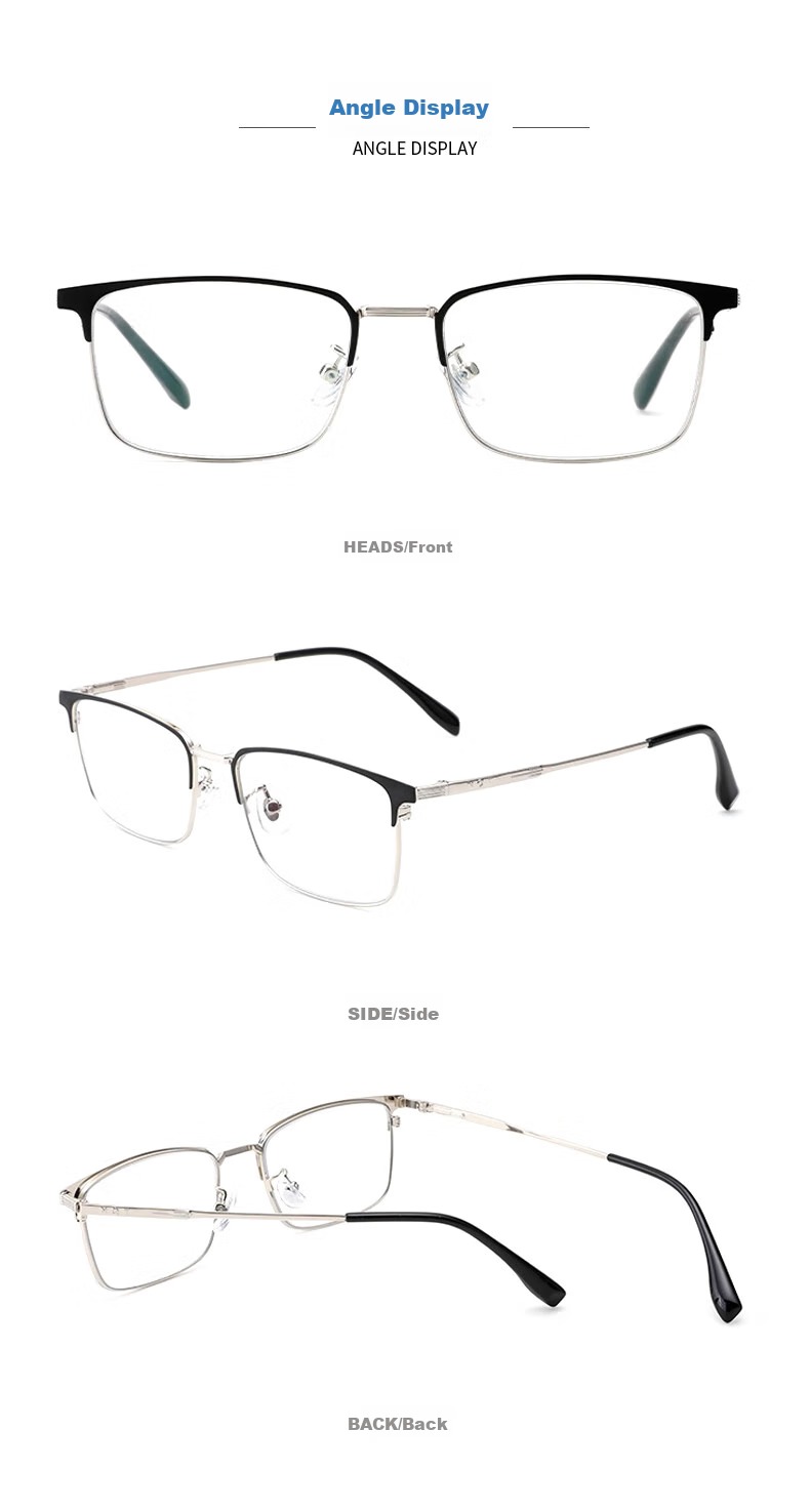 Nianqingtai Reading Glasses for Men, High-Definition Metal Full-Frame Business Anti-Blue Light High-Quality Presbyopic Glasses 668+300 Degrees 12