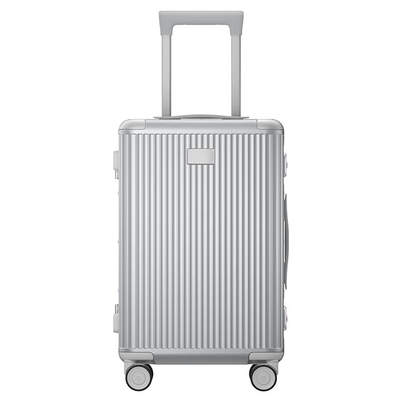 Mijia Xiaomi Luggage, 20-Inch Aluminum Frame Suitcase, Carry-On Size, Silver Color, Travel Case with Password Lock, Leather Suitcase for Men And Wome