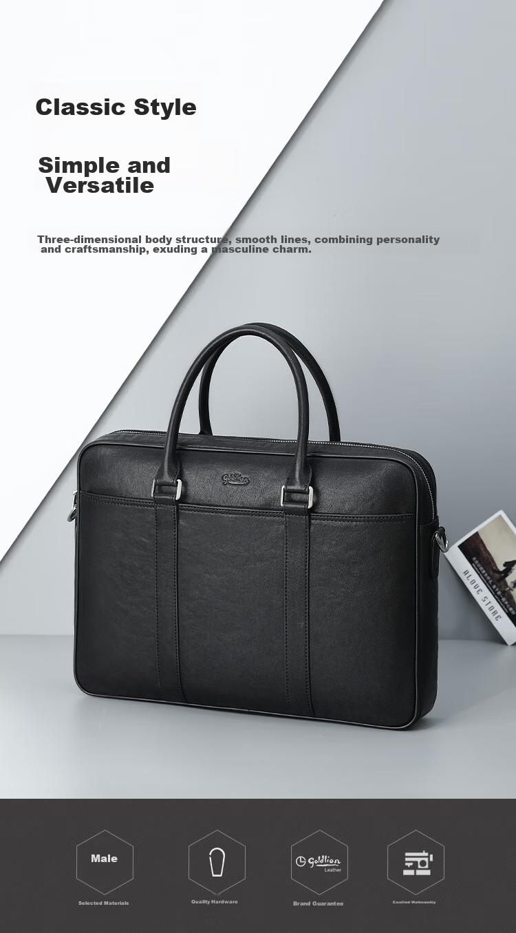 Goldlion Briefcase, Business Handbag, Laptop Bag, Large Capacity Shoulder Crossbody Bag for Men, Birthday Gift 4