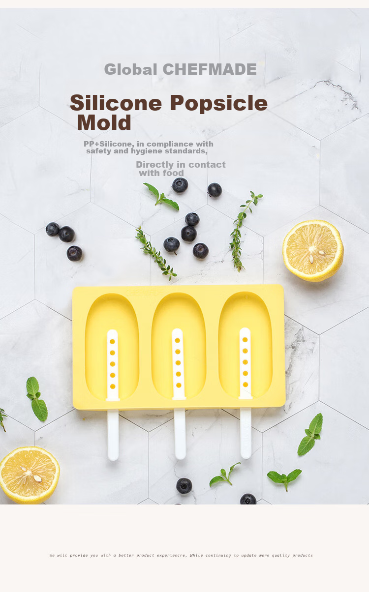 Xuechu Ice Cream Mold, 3-Link Silicone with Lid, Homemade Mung Bean Ice Cream Bar, Ice Pop, Popsicle, And Ice Cream Mold 2