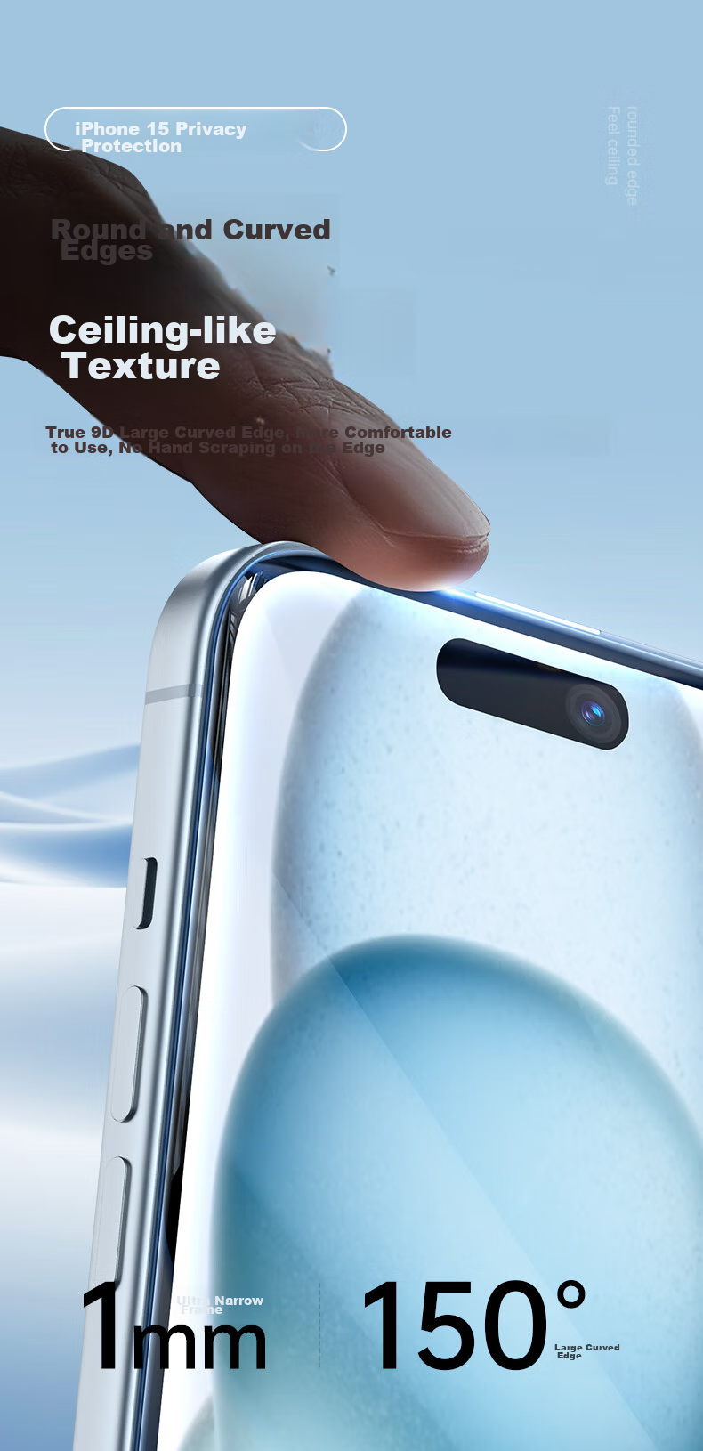 ESR [2 Pieces] Privacy Screen Protector for Apple IPhone 15, Anti-Peeping Tempered Glass Film, Dust-Free Installation, Ultra-Clear Privacy Protection Front Film 8