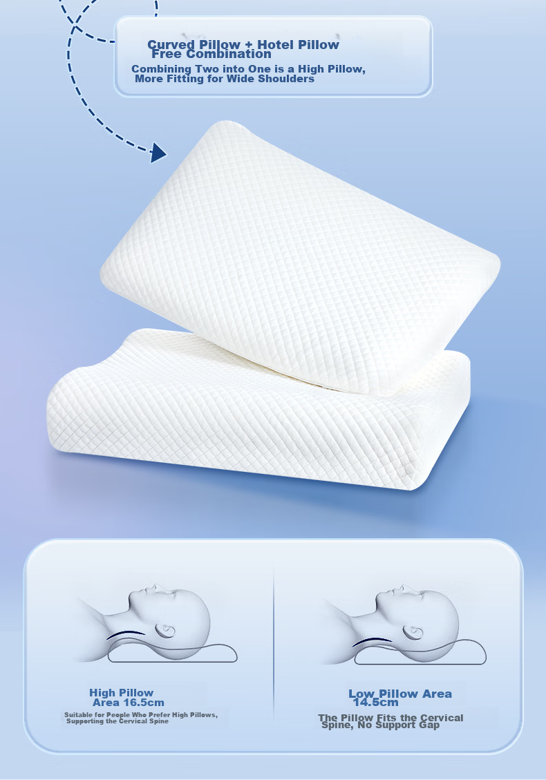Aeromax Pillow, Thickened And Heightened, Specially Designed for Chubby People, Multifunctional, Detachable, Dual-Use High And Low Hotel Pillow, Memory Foam Neck Support 5