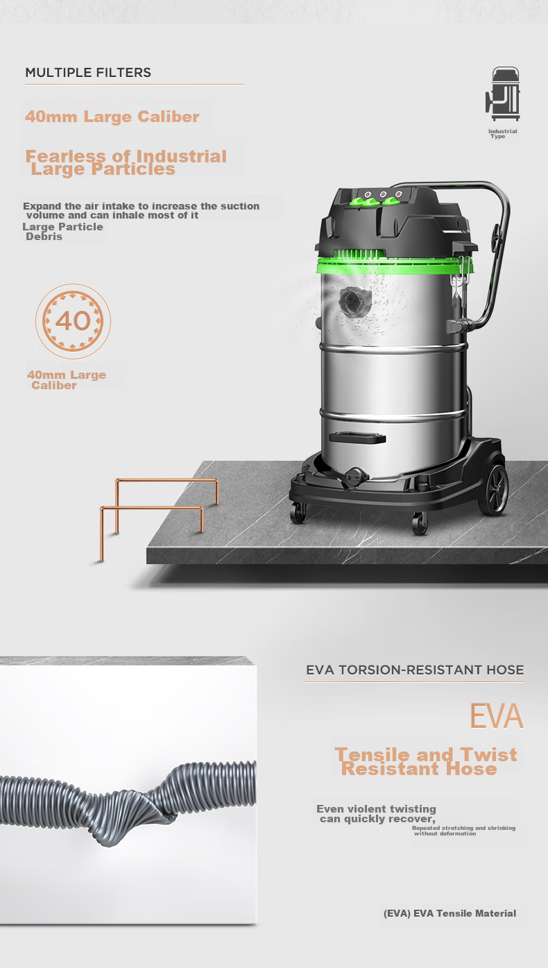 Jienuo Large Industrial Vacuum Cleaner for Factories And Workshops, Powerful Dust Removal Machine with Strong Suction And Water Absorption, Automatic Dust Cleaning JN-301T 11