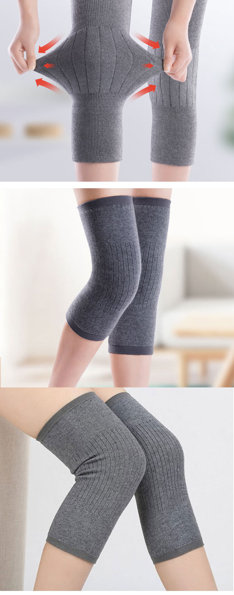LAC Cashmere Knee Warmers for Cold Legs, Sports Knee Pads, Fleece-Lined Winter Protection for Middle-Aged And Elderly Men And Wome 4