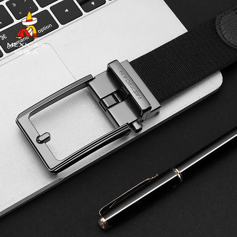 MEXICAN Men's Leather Belt with Automatic Buckle, Genuine Top-Grain Cowhide Business Waistband Casual Trouser Belt Birthday Gift for Men And Fathers