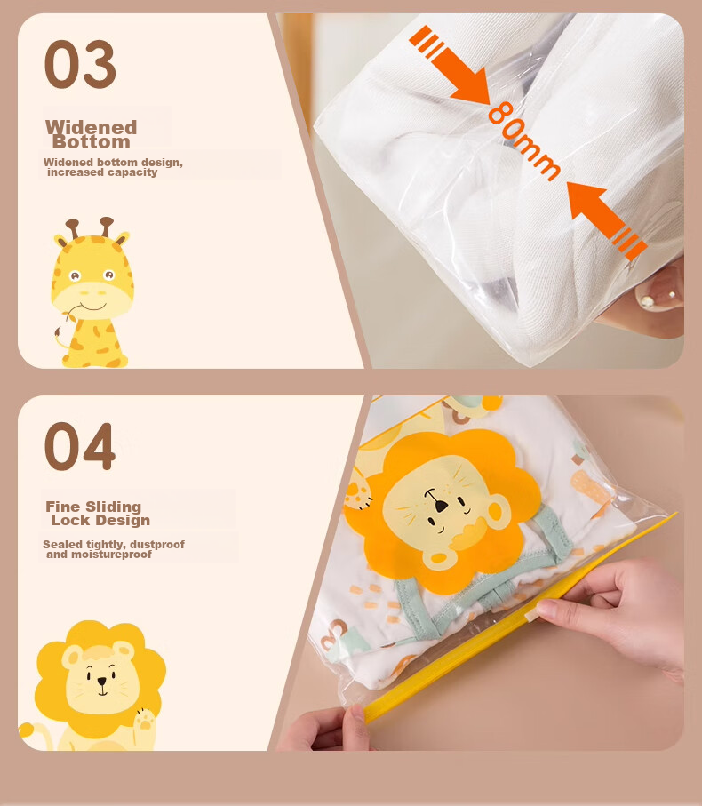 Bahainiao Travel Storage Bags, 50 Pieces, Maternity Bag Essentials, Kindergarten Portioning Bags, Baby Clothes Travel Sealed Bags 11