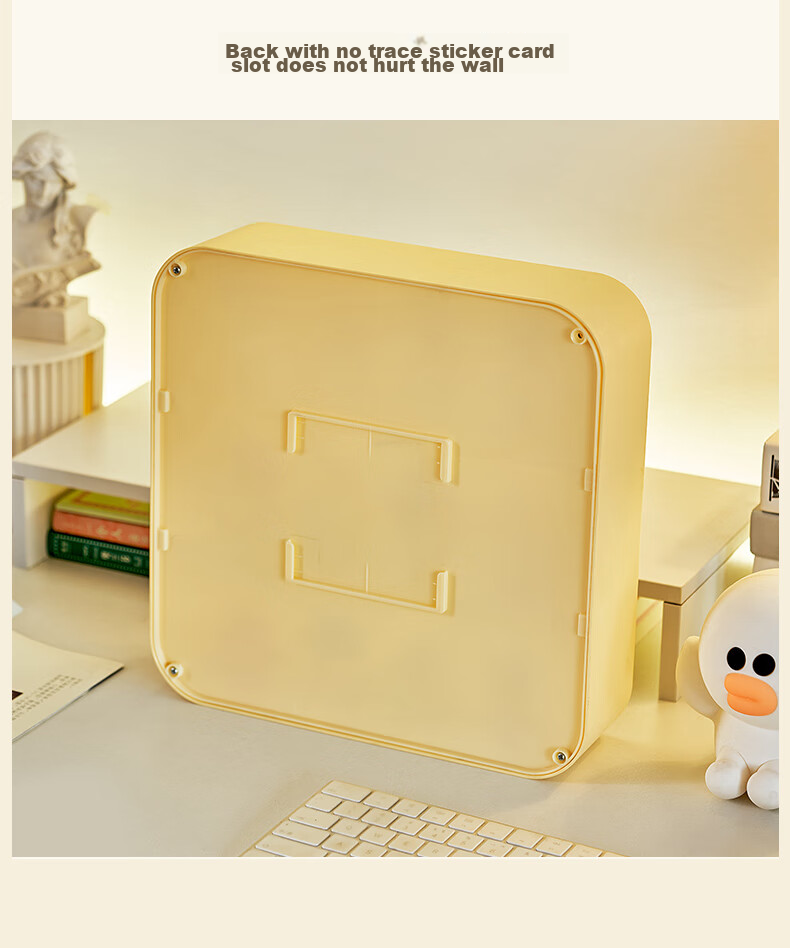JEKO&JEKO Blind Box Display Case, Transparent Figurine Storage Box, Labubu Pop Mart Wall-Mounted Display Stand, Cream White 6
