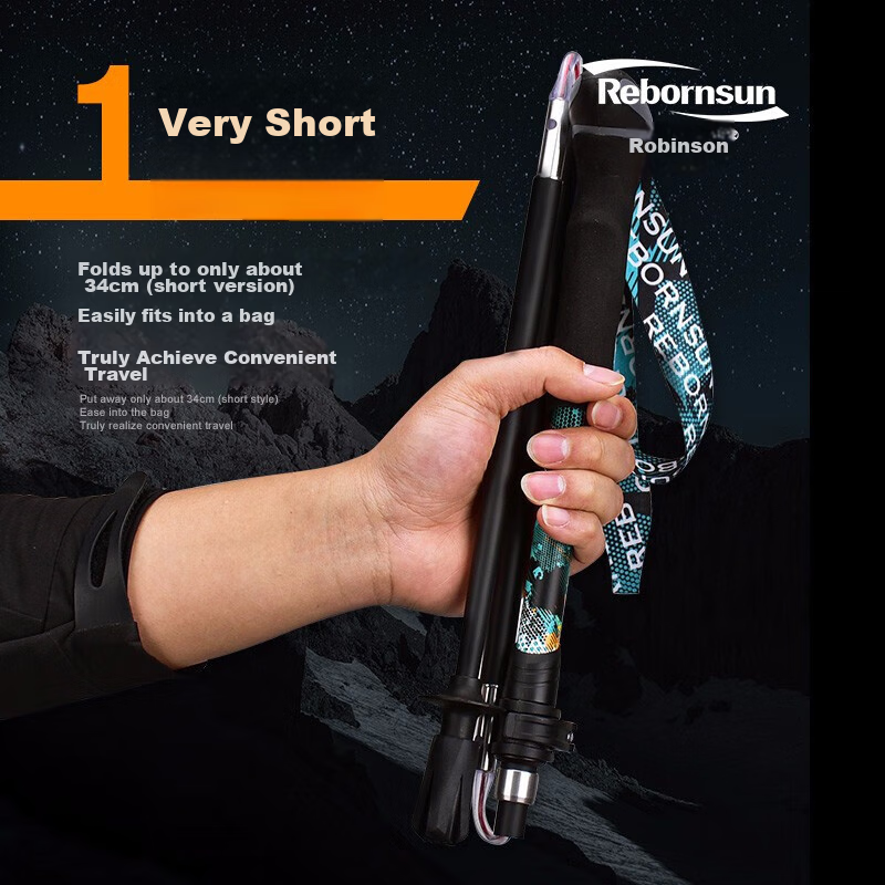 Треккинговые палки Lubinxun Carbon Ultra-Light, складные, телескопические, карбоновые, для трейлраннинга и хайкинга, короткая версия, зеленые