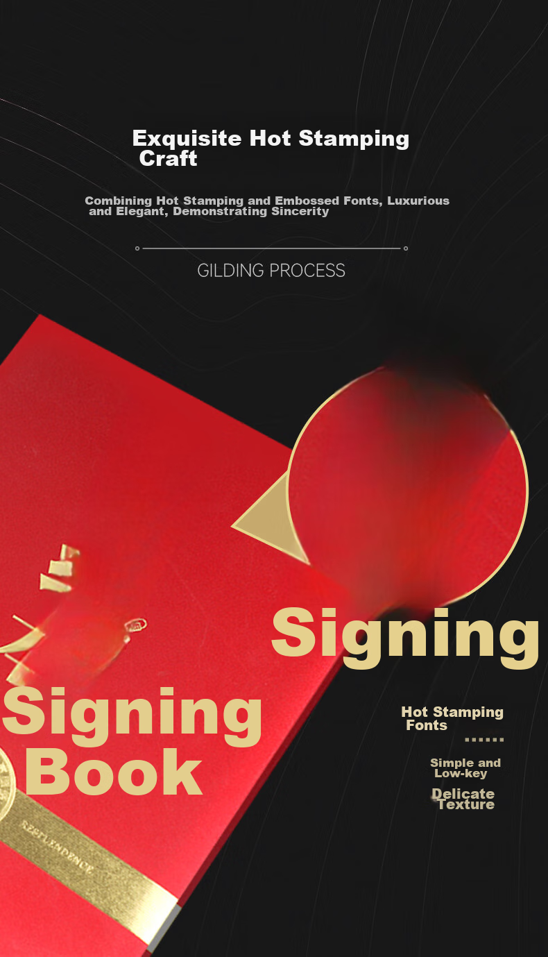 Befon Signing Ceremony Book, A4 Business Contract, Strategic Cooperation Agreement, Contract Document Folder, File Organizer, Office Supplies, Red, 4069 5
