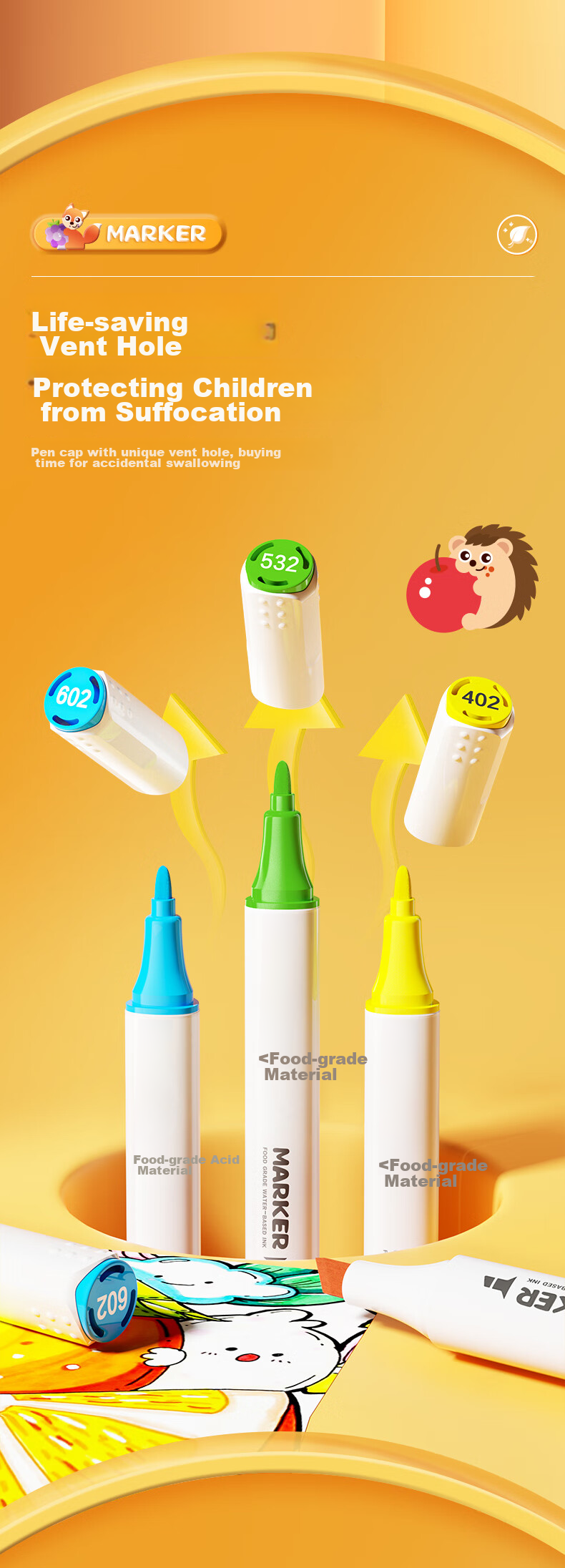 M&G Stationery, 36 Colors Food-Grade Water-Based Markers, 30% Extra Safe, Children's And Student Triangular Dual-Tip Watercolor Pens, Drawing Brushes, Birthday Gift, APMV0977 12
