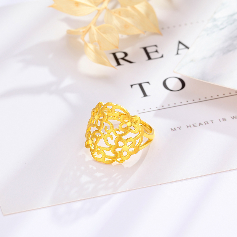 潮宏基 chj jewellery 繁花 足金黄金戒指婚嫁女款 计价 srg30004888