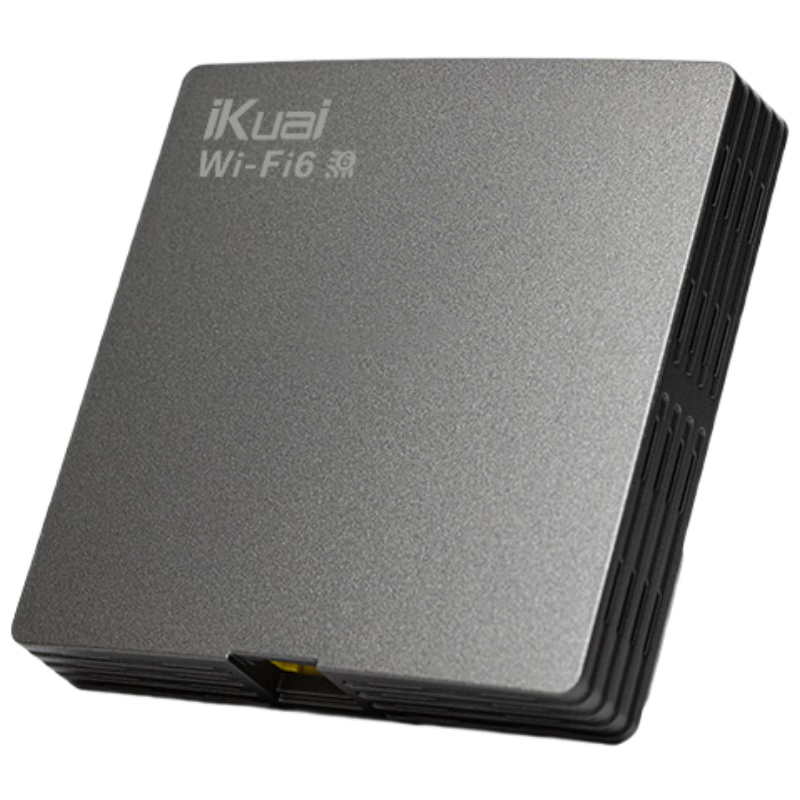 IKuai IK-N11 Gray Wi-Fi6 Dual-Band 3000Mbps Wireless AP Panel, Full Gigabit Network Ports, 160MHz, 86-Type Wall-Mounted, Whole-House Networking, AC Management, PoE Power Supply
