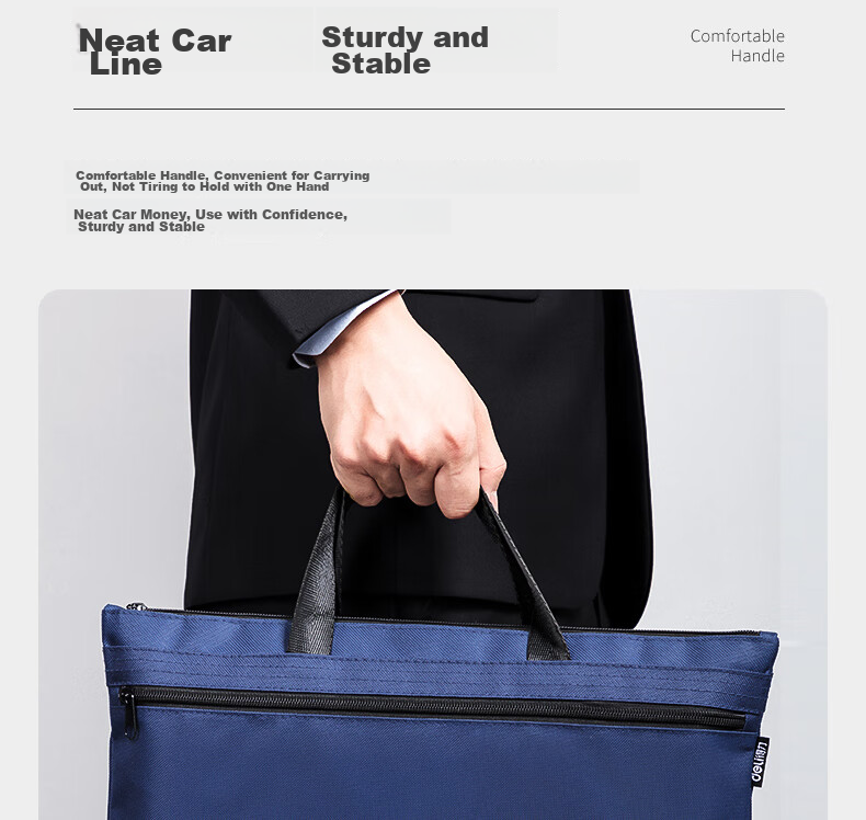 Deli Briefcase, Thickened And Expanded Capacity, Business Briefcase for Men And Women, Professional Briefcase, Laptop Bag, Document Storage Bag, Conference Handbag, Zipper Bag, Gray 63751A 12