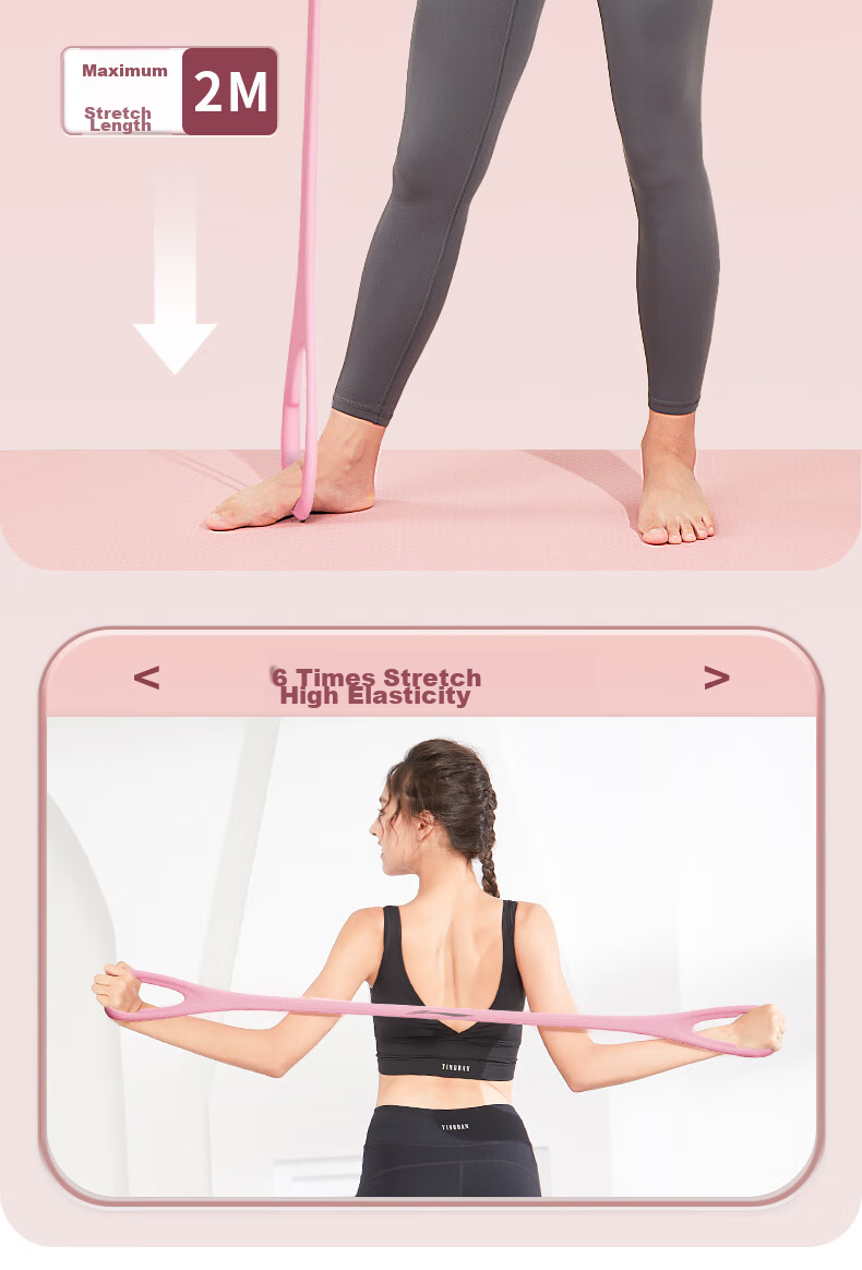 Li-Ning Eight-Shaped Resistance Band for Women's Shoulder Opening And Back Stretching, Elastic Band for Home Fitness Equipment, Full Body Workout And Yoga 8