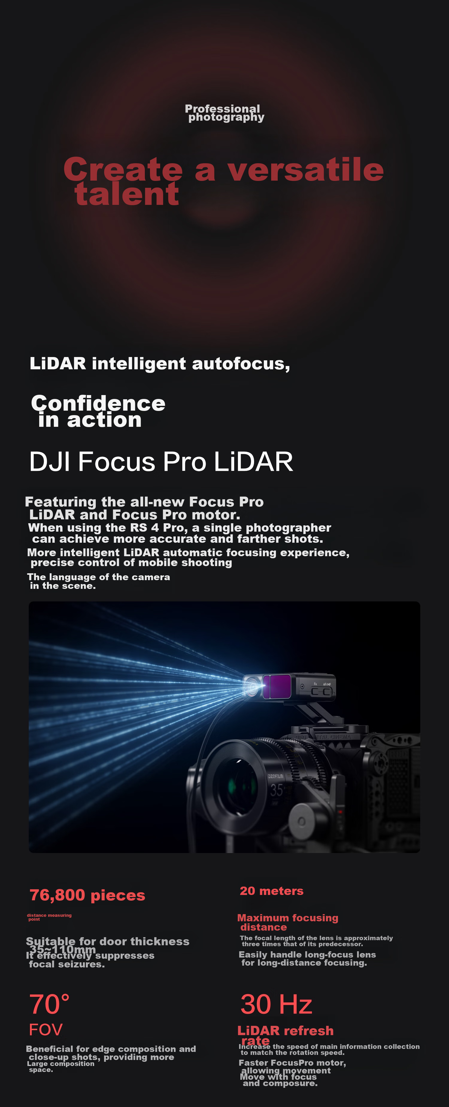 DJI RS 4 Pro Handheld Gimbal Stabilizer, Three-Axis Anti-Shake Stabilizer, 4.5kg Load Capacity, Flagship Professional DSLR Gimbal 8