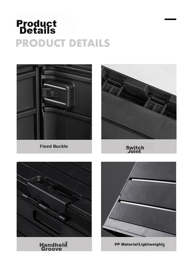 Black Dog Camping Storage Box, Outdoor Foldable Storage Box, Car Organizer Box, Home Storage Box, Night Black, 60L 5
